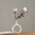 Creative White Ceramic Vase Creative Ins Style Home Living Room Countertop Dried Flowers Flower Arrangement Decoration
