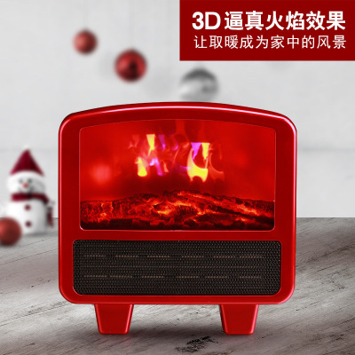 Cross-Border 3D Flame Heater Home Office Mini Small Portable Warm Air Blower Indoor Heater Warm Air Blower