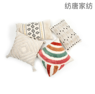 INS Bohemian Pillow Woven Cut Flower Cushion Cover Famous Ethnic Style Tufted Model Room Pillow Throw Pillowcase