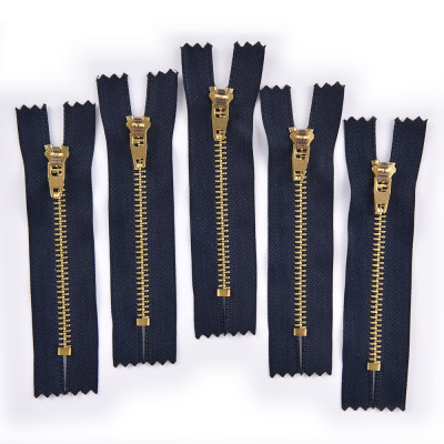 Wholesale No. 5 Brass Zipper Closed Tail Metal Zipper Clothing Bags Special Customizable