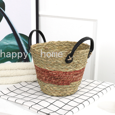 Woven Basket Papyrus Woven Basket Storage Basket Household Sundries Dirty Clothes Basket