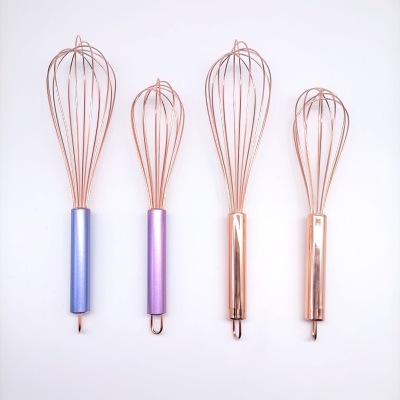 6 Lines Rose Gold Paint Handle Stainless Steel Eggbeater Manual Eggbeater Cream Blender Egg Blender