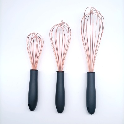 6 Lines Pp Handle Rose Gold Stainless Steel Eggbeater Manual Eggbeater Cream Blender Egg Blender