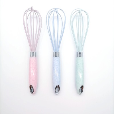 Plastic Stainless Steel Handle Silicone Eggbeater Stainless Steel Eggbeater Cream Egg Batter for Baking
