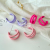 Colorful Multi-Layer Earrings Candy Color Fashion Hot Selling Product Korean Style Elegant Popular Rose Red