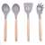 Amazon Hot Sale Wooden Handle Silicone Kitchenware 8-Piece Set Kitchen Tools Spatula Set