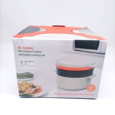 Microwave Oven Special Lunch Box round Rice Steamer Steam Eggs Multi-Layer Microwave Oven Four-Layer Overlay Cooking