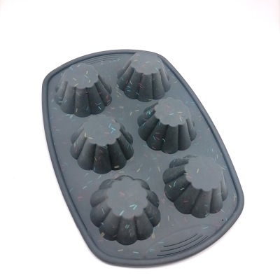 6-Piece Flower DIY Cake Tool Mold Baking Utensils Creative Candy Pattern Silicone Cake Mold Muffin Cup