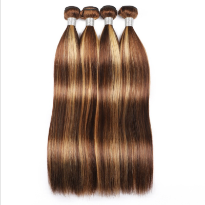 Hot Sale Hair Weft Human Wigs Hair Weft Piano Color P4/27 Straight Human Hair Hair Weft in Stock