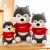 Cartoon New Sitting Sweater Husky Plush Toy Cute Erha Doll Children Doll Soothing Pillow