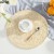 Japanese Natural Corn Leather Placemat Hand-Woven Thickening Heat Insulation Pad Hotel Restaurant round Western Food Saucers Coasters