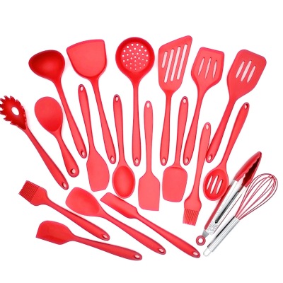 Factory Direct Sales Household High Temperature Resistant Silicone Kitchenware 20-Piece Set Kitchen Non-Stick Pan Shovel Set Soup Spoon Cooking Tools