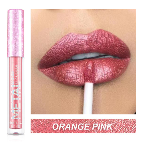 missyoung cross-border metal lip gloss pearlescent lipstick hot sale cosmetics lip makeup lip lacquer factory direct sales
