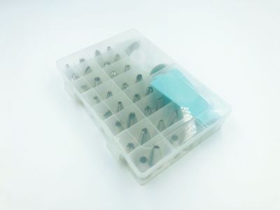 Boxed Stainless Steel 430 Decorating Nozzle 37-Piece Set 48-Piece Small Connector Silica Gel Pastry Bag Blue