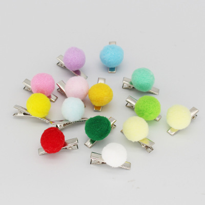 Pet Hairpin Pompons Duckbill Clip Cat Dog Candy Color Cartoon Hairpin Ornament Accessories in Stock Wholesale