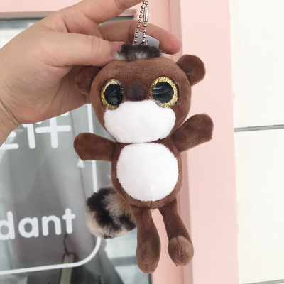 Paula Bright Eyes Big Tail Squirrel Keychain Plush Pendant Bag Accessories Prize Claw Doll Gift Factory Wholesale