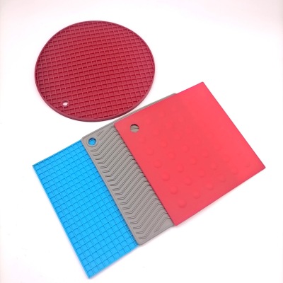 Household Silicone Heat Proof Mat Kitchen Anti-Scald Pan Mat Heat Resistant Dining Table Cushion round Square Heat Proof Mat