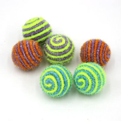 Cat Toy Ball 5cm Elastic String Wrapped Ball Cat Teaser Toy Puppy Toy Pet Sound Toy Supplies