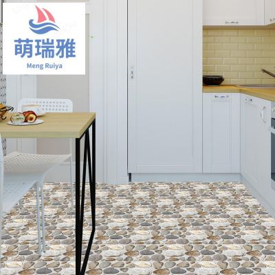  Cross-Border Morandi Wallpaper Pebble Texture Kitchen and Bathroom Waterproof Oil-Proof Wall Dual-Use Tile Sticker Fg24
