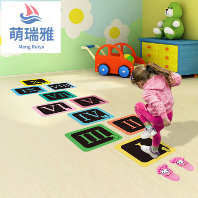 Early Education Decorative Roman Numerals Stickers Children's Activity Interactive Hopscotch Game Floor Stickers CH03