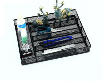 Metal Five-Grid Draining Drawer Organizing Tableware Tray