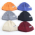 21 New Autumn and Winter Hat Ins Trendy Solid Color Woolen Hat Travel Essential Letters Cloth Label Skullcap