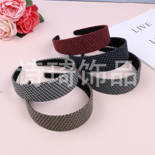 fashion new korean style trendy matte texture twill mixed color vintage headband simple style temperament versatile