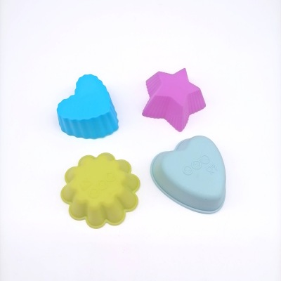 Cake Mold Silicone Heart-Shaped Plum Blossom Five-Pointed Star Cake Cup Muffin Cup Jelly Pudding Egg Tart Cake Baking Mould