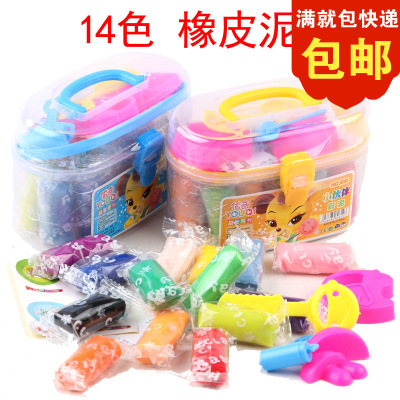 Children's Educational Toys 14 Colors Plasticene with Mold Play House Puzzle Colored Clay Stall Hot Sale Factory Price Wholesale