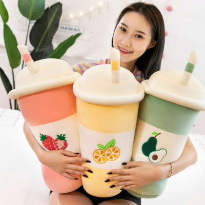 Internet Hot New Fruit Milky Tea Cup Pillow Posing Props Plush Toy Girls' Doll Milky Tea Cup Doll Wholesale