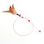T Steel Wire Feather Cat Teaser Cat Toy Feather Bell Cat Funny Stick Elastic Cat Teaser Self-Hi Toy