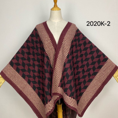 Plaid Jacquard Knitted Shawl Middle East New Winter Scarf