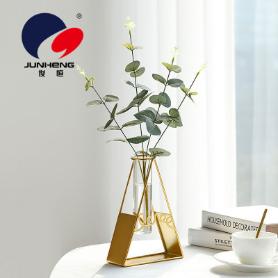 Nordic Creative Simple and Light Luxury Triangle Small Hydroponic Vase Ins Wind Net Red Bouquet Mille-Fleurs Dining Table with Flower Arrangement Decoration