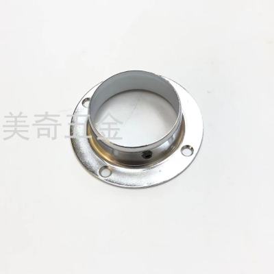 Stainless Steel Flange Base Clothing Rod Pipe Support Cabinet Clothes Pole of Closet Side Mounted Stainless Steel round Pipe Support Bottom Flange Base