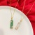 Temperament Wild Bamboo Joint Pendant Necklace Female Ethnic Style Ancient French Sand Gold Inlaid with Jade Necklace Cold Style Clavicle Chain Tide