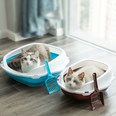 Large Semi-Closed Litter Box Split Open Cat Toilet Anti-Splash Cat Supplies Free Cat Shovel Factory Wholesale