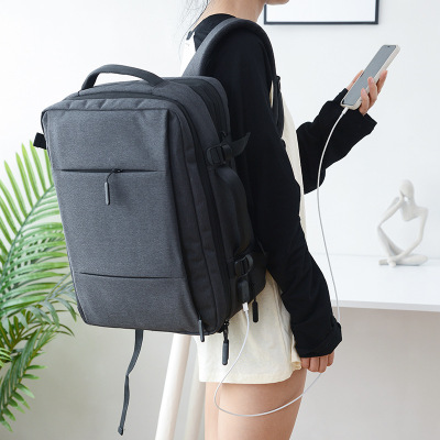 Business Commute Men's Casual Backpack Retractable Sports Travel USB Computer Backpack Jin Double School Handbag