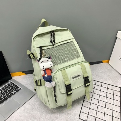 Schoolbag Female Korean Harajuku Ins Style Simple Junior School Backpack Trendy Fashion Student Schoolbag Backpack Female