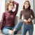 Fleece-Lined Thickened T-shirt Fall and Winter Inner Wear Half Turtleneck Korean Style Dralon Top Women's Solid Color