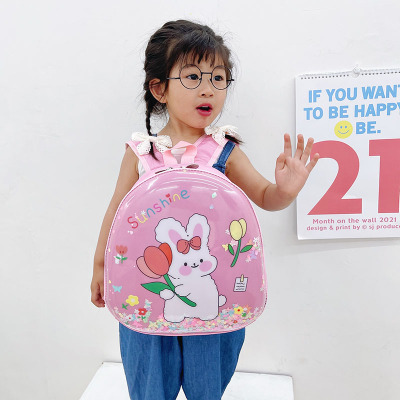 Children's Schoolbag Kindergarten Eggshell Backpack 3-5 Years Old Boys and Girls Cute Hardshell Bag Rabbit Cartoon Backpack