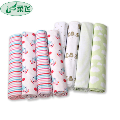 Factory Price Promotion Cotton Flannel Baby Blanket Printing 102x76 Single Layer 4 Pack Foreign Trade Bed Sheet Wrap Blanket