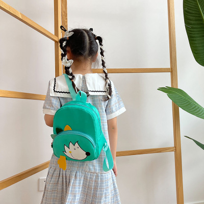 Kindergarten Primary School Student Schoolbag Boys and Girls Anti-Lost Children Baby's Backpack Cartoon Hedgehog Printed Backpack