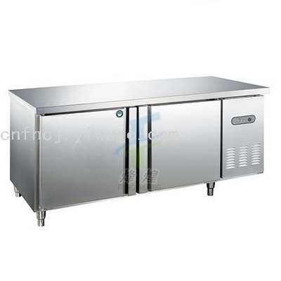 Refrigerated Table Stainless Steel Fresh-Keeping Flat Cold Operating Table Frozen Double Temperature Freezer Kitchen Milk Tea Shop Freezer