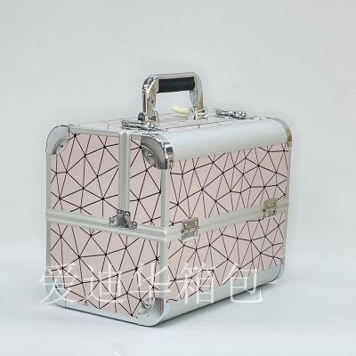 Aidihua 2021 New High-End Triangle Pattern Beauty Nail Tattoo Storage Special Cosmetic Case Online Hot Aluminum Case