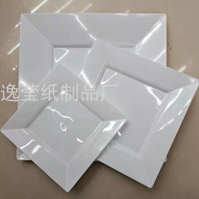 Plastic Square Plate 6-Inch 8-Inch 10-Inch White Or Color Square Plate