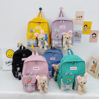 Children's Backpack Wholesale Summer New Cartoon Printed Men's and Women's Baby's School Bag Cute Bear Backpack
