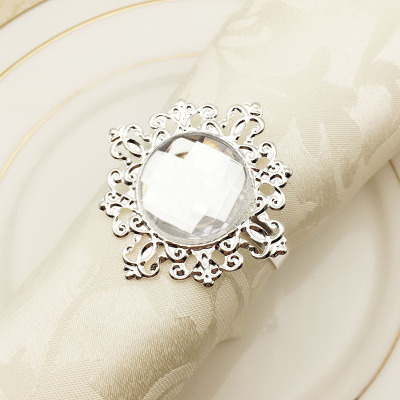 Yiwu Hotel Supplies Square Metal Napkin Ring Napkin Ring Napkin Ring Napkin Ring Factory Wholesale