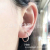 Small Ear Ring Silver-Plated Temperament Korean Style Men and Women Same Style All-Matching Otica Earring Ear Clip Aperture White