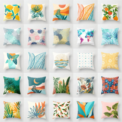 Abstract Flower and Leaf Fruit Art Pillow Sofa Cushion Office Cushion Car Cushion Living Room Pillow Cover