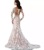 Long Sleeve Mid Waist Pink White High Waist Fashion Trailing off-Shoulder Elegant Lace Slimming Fishtail Wedding Dress